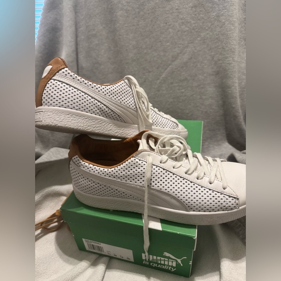 Puma White Clyde Colorblock 2 Sneakers - Picture 4 of 5